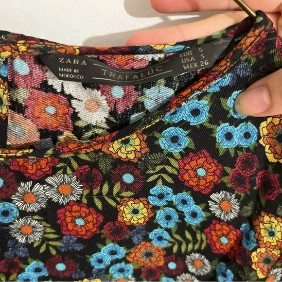 Zara babydoll floral colorful long sleeve dress Size S - Picture 5 of 13